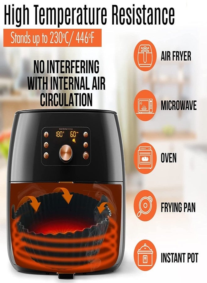 Trifecta Silicone Air Fryer Liner 2 Pcs Round 9 inch Baking Parchment Air Fryer Silicone Pot Bowl Baskets Replacement for Parchment Liner Paper 3 to 6 QT for Air Fryer Oven Accessories (Red & Black) - Image 2